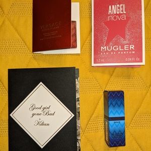 Four perfume/cologne samples Missoni, Versace, Mugler, Kilian
